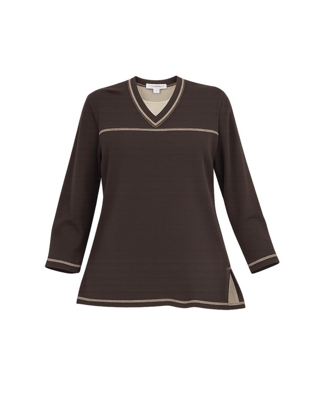 Women's Just Because Clothing Co. Top XL Brown Long Sleeve V-Neck
119